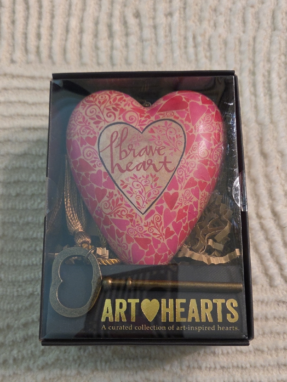 Demdaco Black and Gold Sculpted Heart Ornament Box